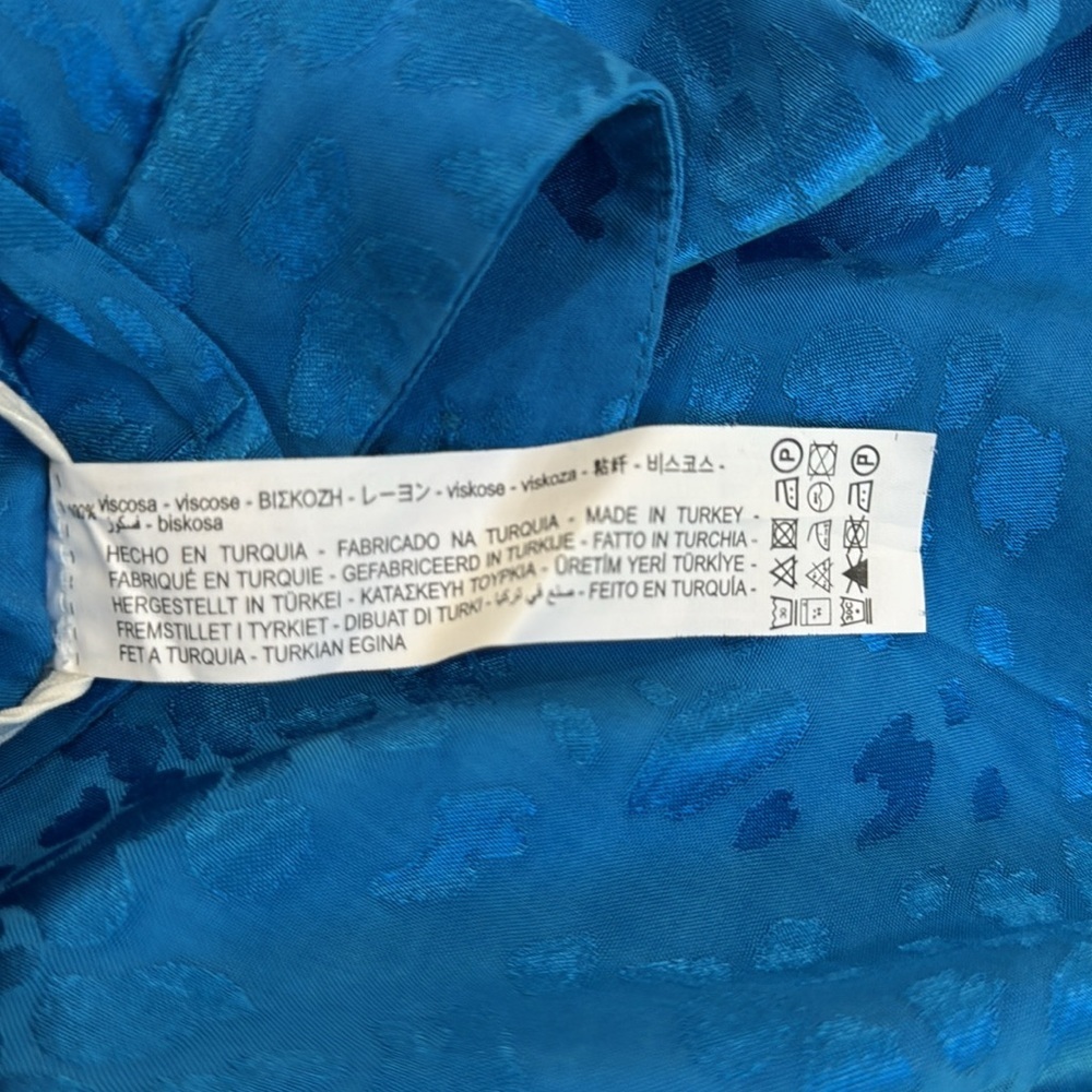 Zara Blue Patterned Satin Pants Size XS NWT - Picture 13 of 14